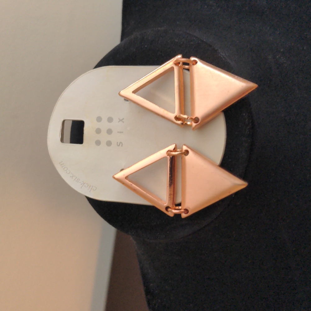 SIX Rose Gold Geometric Triangle Statement Earrings